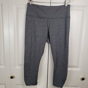 Z By Zella Capri Leggings Pants Heather Gray Womens Large Twist Cutout Crop